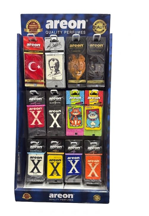 AREON 12 ÇUBUKLU KARTON MASA ÜSTÜ STAND 37x60x18cm 12 ÇESIT (240 ADET)